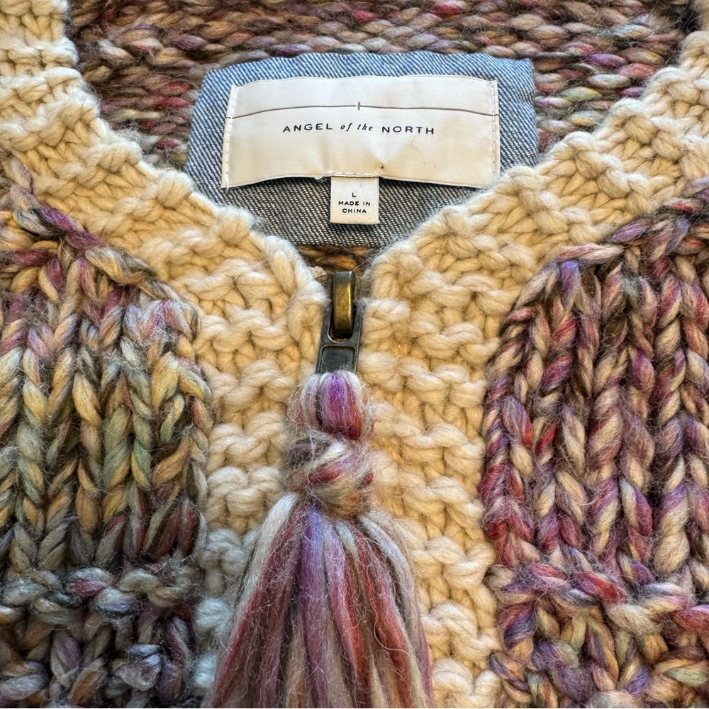 Angel Of The North by Anthropologie Chunky Multicolor Knit Large Cardigan - Picture 8 of 9